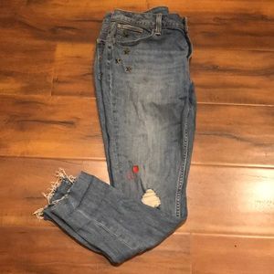 Levi’s 535 super skinny studded embroidered jeans